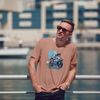 Men's Round Neck Anime Bike Rider Graphic Printed T-Shirt