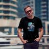 Men's Round Neck Anime Bike Rider Graphic Printed T-Shirt