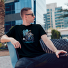 Men's Round Neck Anime Bike Rider Graphic Printed T-Shirt