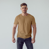 Men's Round Neck Beige color T-shirt