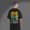 Men's Oversized Black Be Wild Graphic Printed T-Shirt