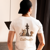Men's Round Neck White Catmate Chess Graphic Printed T-Shirt