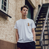 Men's Round Neck White Catmate Chess Graphic Printed T-Shirt