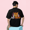 Unisex Oversized Black Go-wild Graphic Printed T-Shirt