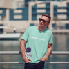 Men's Round Neck Astro Sage Green Graphic Printed T-Shirt